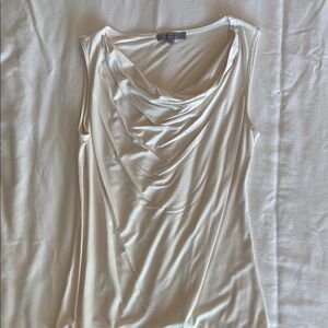 Elegant Cream Drape Neck Top